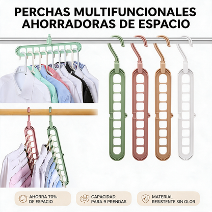 Perchas Mágicas 3 en 1 | Organiza tu Armario y Ahorra Espacio al Instante