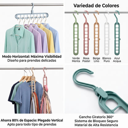 Perchas Mágicas 3 en 1 | Organiza tu Armario y Ahorra Espacio al Instante